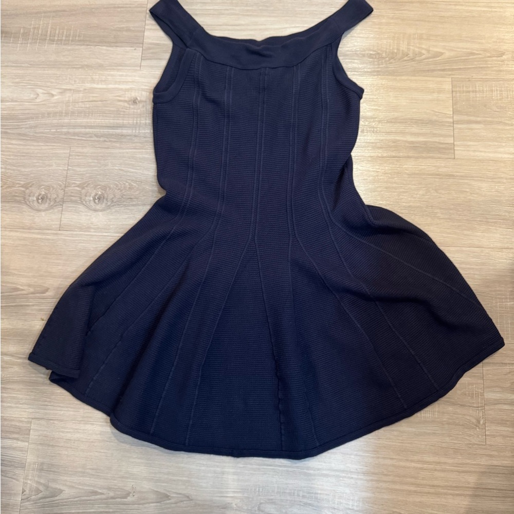 Eliza J Navy off the shoulders Mini Dress